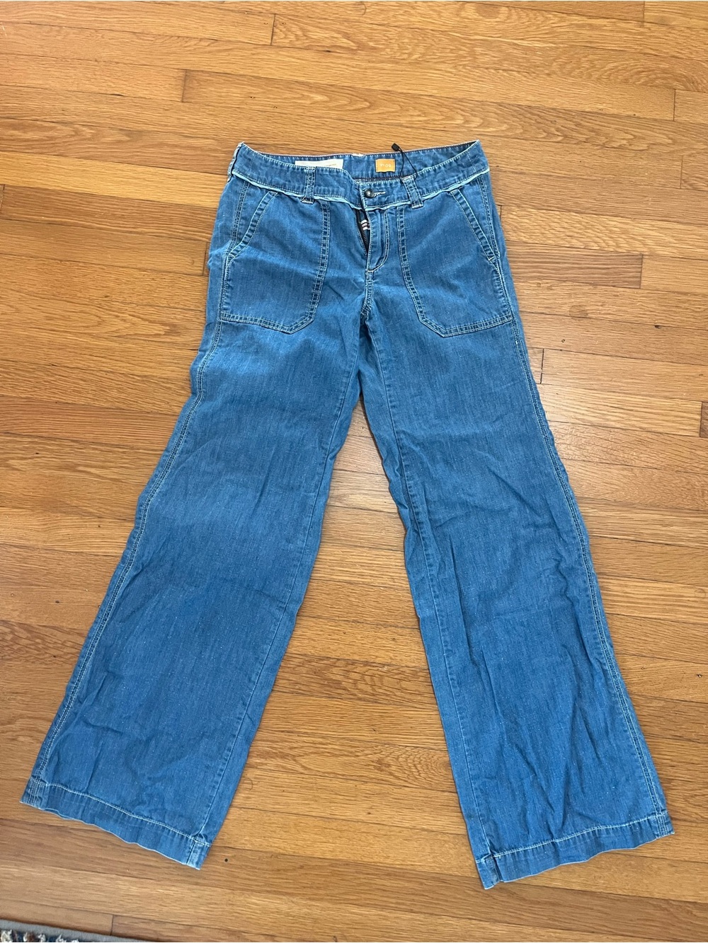 Pilcro by Anthropologie Wide-Leg Jeans in Medium Blue Denim